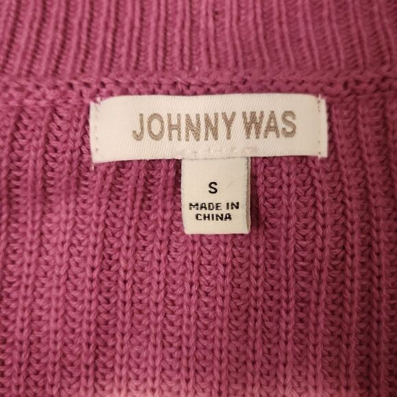 Johnny Was Women's Purple & White Tye Dye V-Neck Sweater Size S - Picture 2 of 11